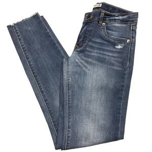 Levis Kids Super Skinny Jeans Medium Wash Frayed Hem Distressed 14 Regular
